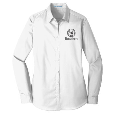 Ladies Port Authority® Long Sleeve Carefree Poplin Shirt LW100 Thumbnail