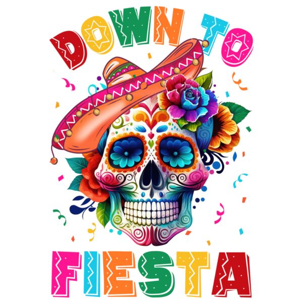1  Down To Fiesta Sugar Skull Retro Cinco De Mayo Thumbnail
