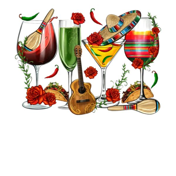 4  Mexico Wine Glasses Cinco De Mayo Thumbnail