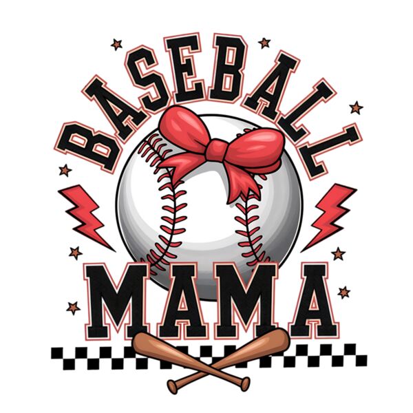 Retro Checkered Baseball Mama Thumbnail