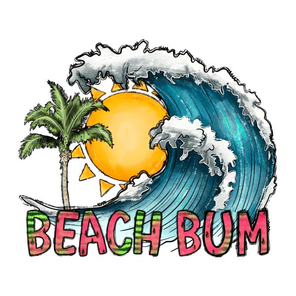 Beach Bum PNG File  I Love Summer PNG File  Summer Design  Wave PNG  Beach Png  Sunset Png  Summ Thumbnail