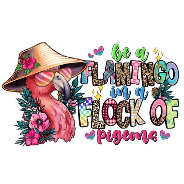 BeaFlamingoInaFlockOfPigeons Thumbnail