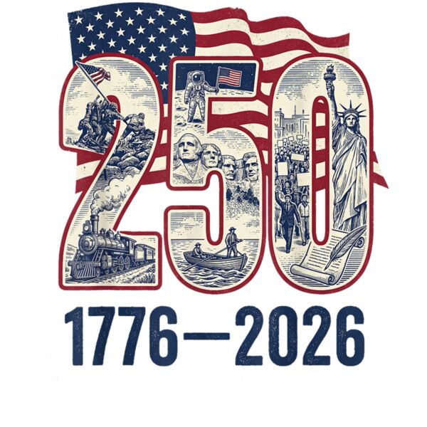 250 Years American 1776 2026 250th USA Patriotic 4th of July T Shirt  5  Thumbnail