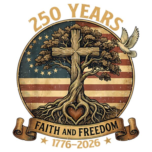 250 Years Faith and Freedom Christian USA 250th Anniversary T Shirt  2  Thumbnail