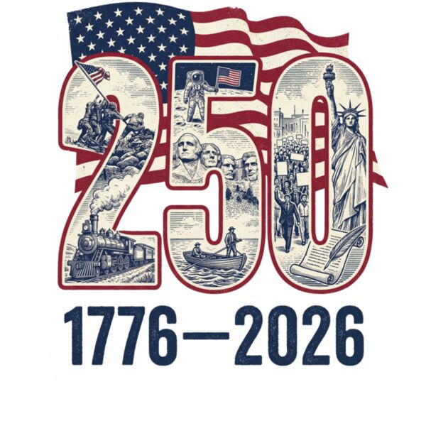 250 Years American 1776 2026 250th USA Patriotic 4th of July Long Sleeve T Shirt Thumbnail